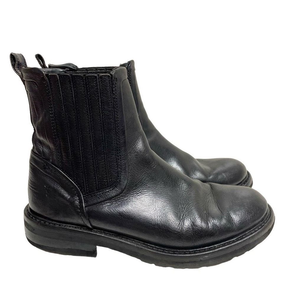 Frye Women's Ella Moto Chelsea Boot Black Sz 9.5
